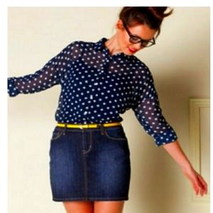 Levi's Denizen Dark Blue Denim Mini Skirt Size 10